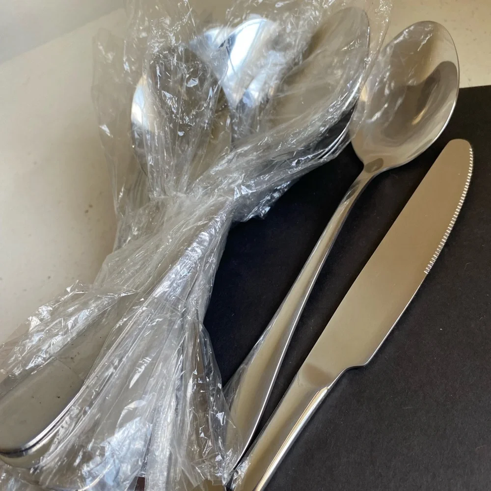 10 pieces large silver spoon forks and knifes set new